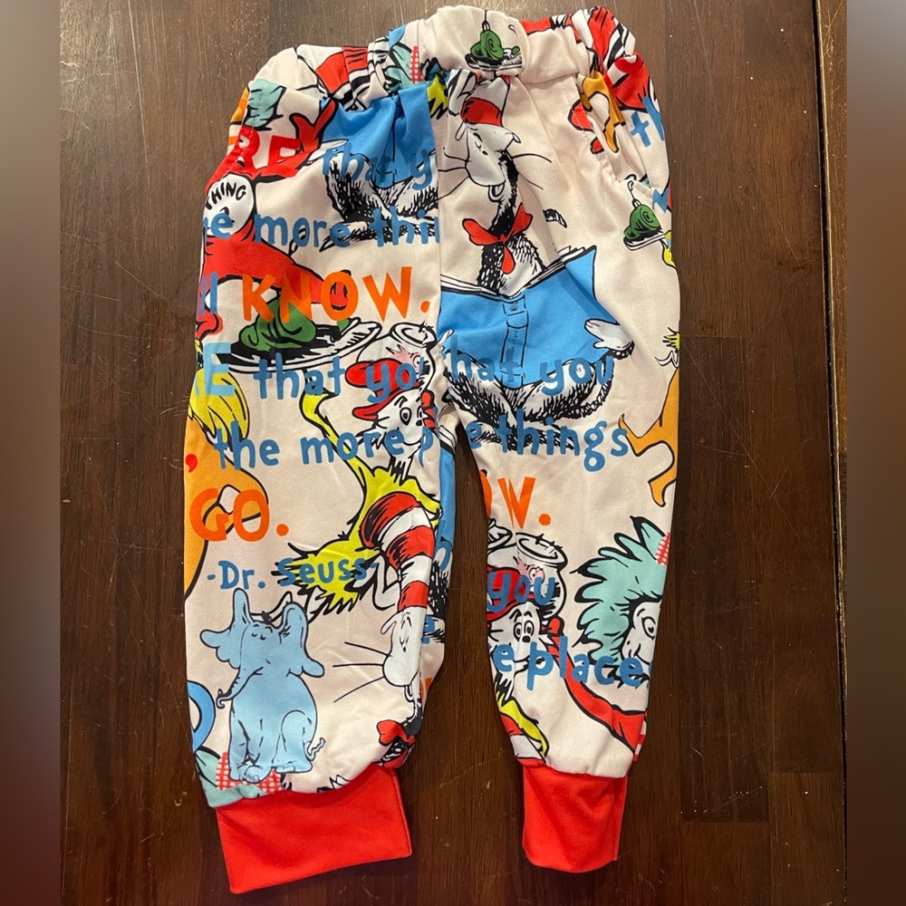 Dr. Seuss Colorful Character Print Joggers - Red, Blue, Yellow